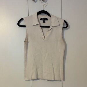 Spenser Jeremy Ivory Sleeveless Collared Tank